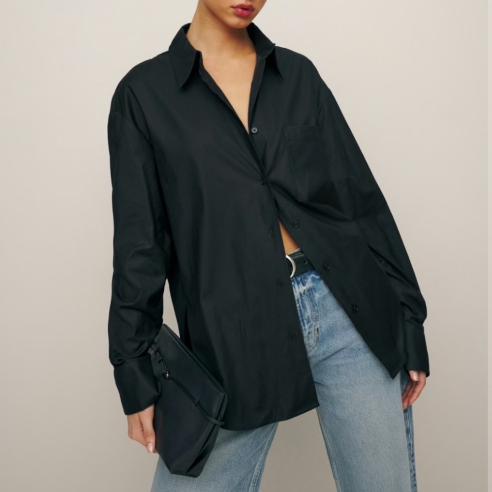 Reformation Will Oversized Shirt Black
